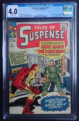 Buy Tales Of Suspense #51 🌜 CGC 4.0 OW 🌛 1st Scarecrow Tale Of The Watcher 1964 • 117.95£