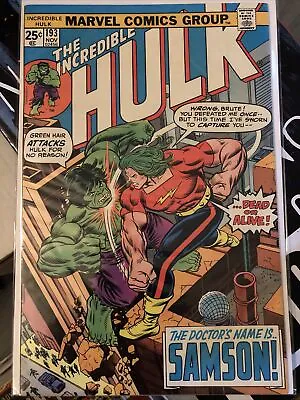Buy Incredible Hulk # 193 Battle Between Hulk Vs Doc Samson Nov 1976 VF • 9.90£
