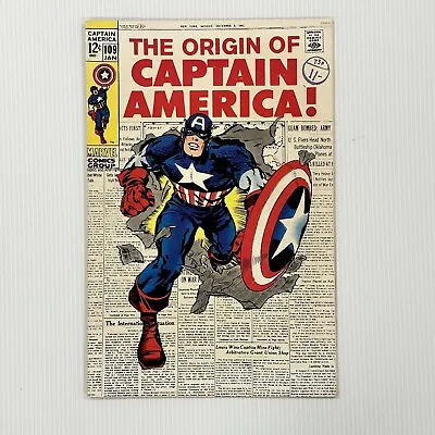 Buy The Origin Of Captain America #109 NM- 1969 Raw Comic Cent Copy Pence Stamp • 216£