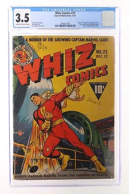 Buy Whiz Comics #25 - Fawcett 1941 CGC 3.5 Origin + 1st App Captain Marvel Jr • 2,223.63£
