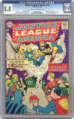 Buy Justice League Of America #21 CGC 5.5 1963 0220902003 1st SA App. Hourman • 249.04£