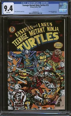 Buy TEENAGE MUTANT NINJA TURTLES #15 CGC 9.4 Mirage Studios 1988 Casey Jones TMNT • 65.08£