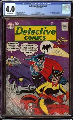 Buy Detective Comics # 276 CGC 4.0 Off-White (DC, 1960) 2nd Appearance Bat-Mite • 155.91£