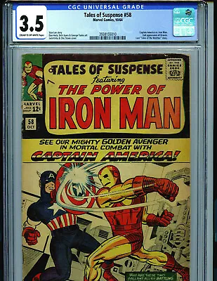Buy Tales Of Suspense #58 CGC 3.5 1964 Captain America 2nd Kraven Marvel Amricon K44 • 241.10£
