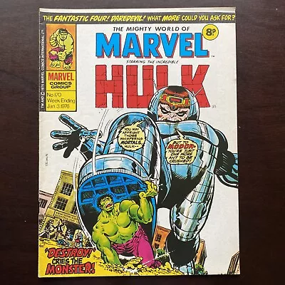 Buy Mighty World Of Marvel #170 Marvel UK Magazine January 3 1976 Hulk FF Daredevil • 7.90£