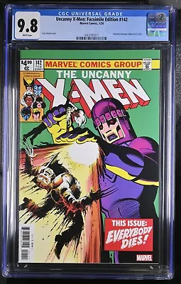 Buy Uncanny X-Men #142 Facsimile Edition CGC 9.8 Facsimile Of 1981 1st P Marvel 2023 • 39.11£