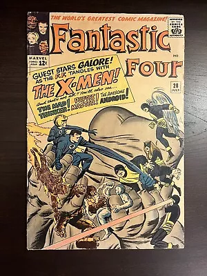 Buy Fantastic Four #28  1964 - 1st Crossover Of The X Men - 2nd App Man Thinker • 55.41£