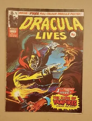 Buy 1974 UK Marvel Bronze Age - DRACULA LIVES No. 1 COMPLETE WITH POSTER. Issue # 1 • 49.99£
