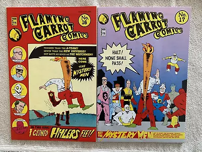Buy Flaming Carrot Comics 16 & 17 - 1st & 2nd App Of The Mystery Men 1987 NM- & VF+ • 35.54£