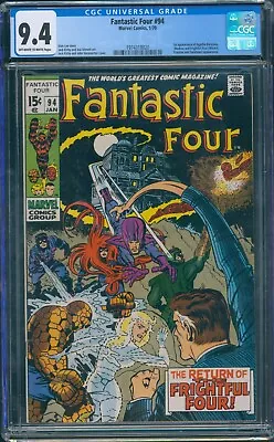 Buy Fantastic Four #94 1970 CGC 9.4 OW-W Pages! 1st Appearance Of Agatha Harkness! • 390.08£