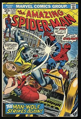 Buy Amazing Spider-Man #125 VF+ 8.5 2nd Appearance Man-Wolf! Marvel 1973 • 60.09£