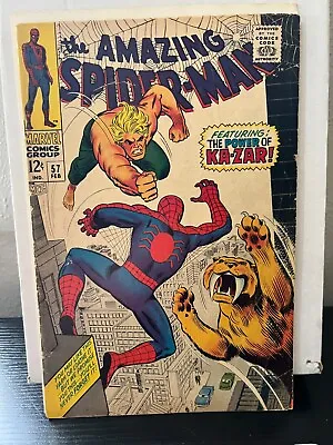Buy 1968 Marvel Key Comic Book Amazing Spider-Man Issue #57 Kazar App Good Condition • 39.97£