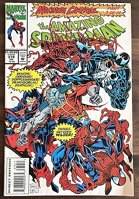 Buy 1993 Marvel Amazing Spider-Man #379 Maximum Carnage Pt 7 • 14.47£