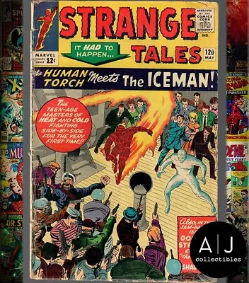 Buy Strange Tales #120 (1964) Vg 4.0 1st Iceman Crossover With Human Torch • 39.46£