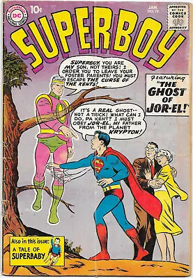 Buy Superboy #78 1960 DC  Siegel, / Papp, Binder / Sikela; Swan Cover VG- • 44.77£