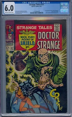 Buy Strange Tales #157 Cgc 6.0 Nick Fury Dr Strange 1st Living Tribunal Jim Steranko • 51.26£