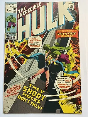 Buy INCREDIBLE HULK, THE #142 Valkyrie High Grade Marvel 1971 VF UK Price  • 37.95£