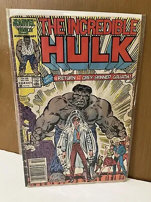 Buy Hulk 324 🔑GREY SKINNED Hulk Returns🔥1986 NWSTND🔥GOLIATH🔥Marvel Comics🔥VG+ • 7.90£