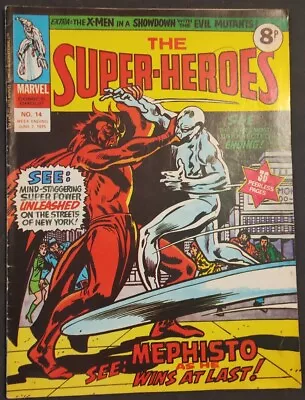 Buy THE SUPER-HEROES Marvel Comics UK No 14 1975 Silver Surfer Mephisto  • 7.99£