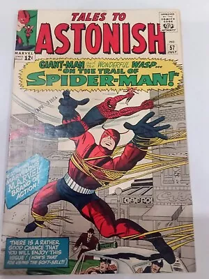 Buy Tales To Astonish Marvel Comic #57 Early Spider-Man Crossover • 70.35£
