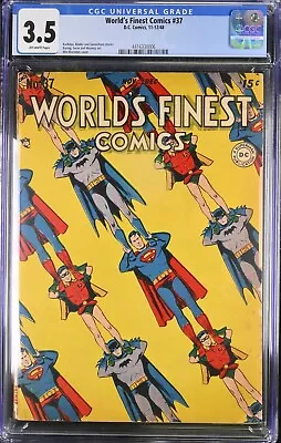 Buy 1948 World's Finest Comics 37 CGC 3.5 Batman Robin Superman Pattern Cover • 639.61£