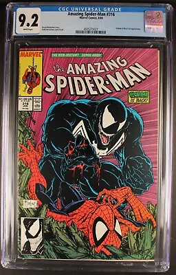 Buy AMAZING SPIDER-MAN  #316 CGC  NM9.2  High Grade KEY!  White Pages 4025275021 • 152.70£