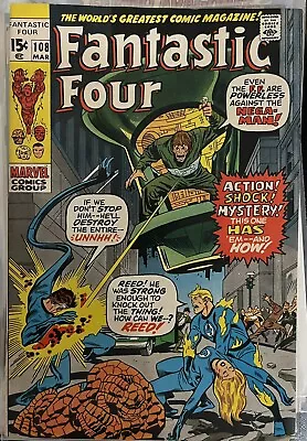 Buy Fantastic Four #108 1971 Final Jack Kirby FF Art, NM- • 59.96£