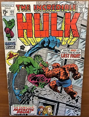 Buy Incredible Hulk #122 - Hulk Vs Thing! (Marvel 1969) - Low Grade • 19.99£