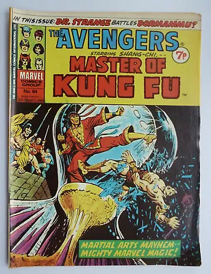 Buy The Avengers #64 - Shang-Chi Marvel Comics Group UK December 1974 FN 6.5 • 5.99£