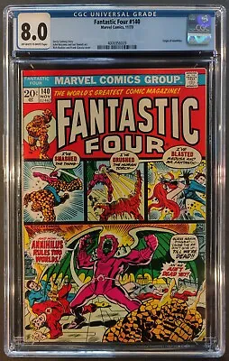 Buy Fantastic Four #140 Cgc 8.0 Marvel Comics 1973 - Origin Of Annihilus - New Case • 51.96£