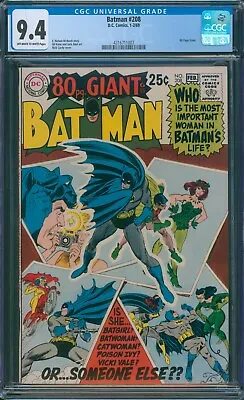 Buy Batman #208 CGC NM 9.4 80 Page Giant Issue Most Important Woman In Batman's Life • 472.63£
