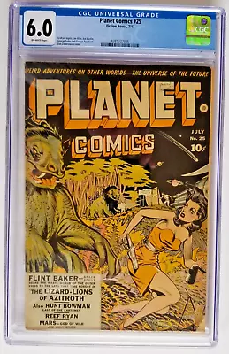 Buy Planet Comics #25 Cgc F 6.0 (fiction House 1943) Off-white Pages • 1,280.69£