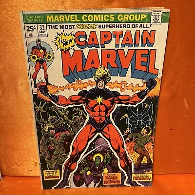 Buy Captain Marvel #32 Origin Of Drax The Destroyer! Marvel 1974 • 10.29£