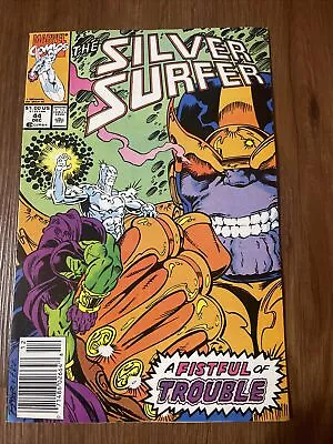Buy SILVER SURFER #44 Marvel Comics Newsstand 🔑 1st INFINITY GAUNTLET Thanos VF/NM- • 23.99£