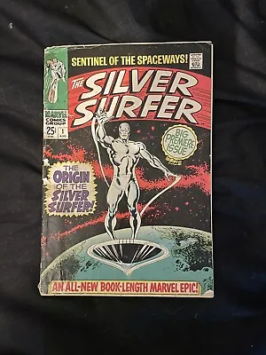 Buy SILVER SURFER #1 1968 SILVER AGE ORIGIN ISSUE * Cover Detached Rest Is Nice • 500£