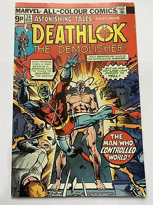 Buy ASTONISHING TALES #34 Deathlok Marvel Comics UK Price 1975 VF • 3.95£
