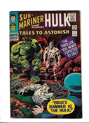 Buy Tales To Astonish # 77 Fine Plus [Hulk I.D. Revealed As Bruce Banner] Key Issue • 75£