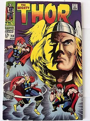 Buy Thor 158 Marvel Comics 1968 Origin Retold Stan Lee Story Jack Kirby Art. VF+! 🔑 • 15.95£