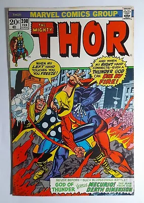 Buy 1973 Thor 208 F+.First App.Mercury 4D Man.Gil Kane Cover.Marvel Comics • 21.37£