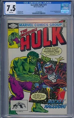 Buy Incredible Hulk #271 Cgc 7.5 1st Rocket Raccoon  White Pages • 118.48£