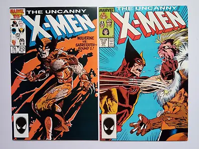Buy Uncanny X-Men #212, #222, VFN,  Wolverine Vs Sabretooth. Chris Claremont. • 34.95£