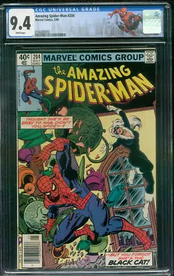 Buy Amazing Spider Man 204 CGC 9.4 3rd Black Cat 5/1980 Custom Label • 68.36£