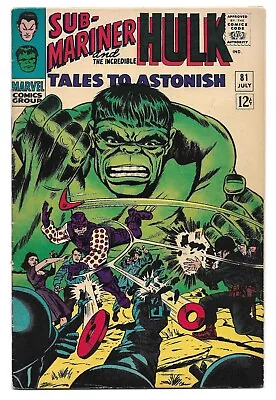 Buy Tales To Astonish #81 (Marvel Comics) Sub-Mariner And The Incredible Hulk *KEY • 28.15£