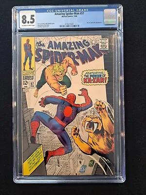 Buy Amazing Spider-Man 57 Marvel 1968 CGC 8.5 Ka-Zar OWTW Pages Stan Lee • 212.86£