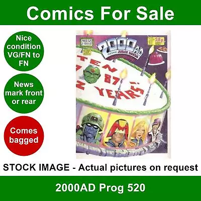 Buy 2000AD #520 Comic / Prog - Nice VG/FN - 10th Anniversary Issue - 1987 • 3.99£