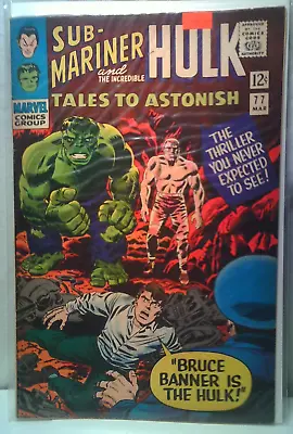 Buy Tales To Astonish The Incredible Hulk And Sub-Mariner Marvel Comics  77 6.0 • 23.75£