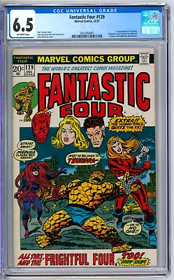 Buy Fantastic Four 129 CGC Graded 6.5 FN+ 1st Thundra Marvel Comics 1972 • 56.26£