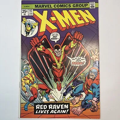 Buy Uncanny X-men 92  MAGNETO RED RAVEN 1975 MARVEL Comic Book Bronze Age Beauty • 59.30£