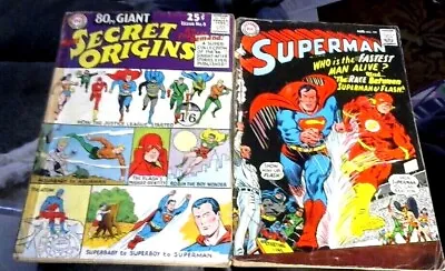 Buy MORE SECRET ORIGINS 80 Page Giant #8 (1965) + SUPERMAN #199 (1967) 1st Race • 69.99£