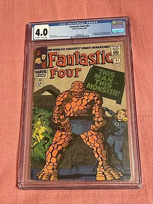 Buy Fantastic Four  #51  CGC 4.0 OW-WP, 1st App. The Negative Zone, Marvel Classic! • 79.05£